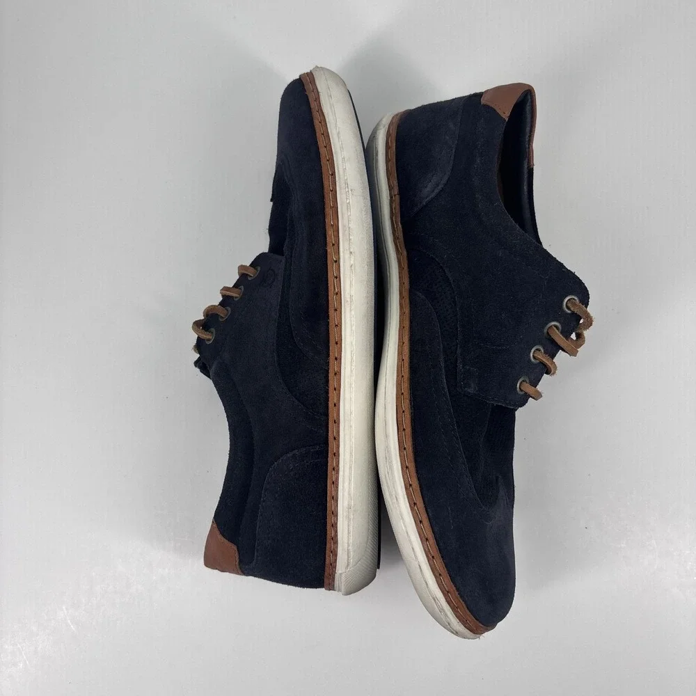 Massimo Dutti Men's Navy Blue Suede Derby‎ Shoes US 8 / EU 41 Lace-Up Classic